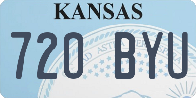 KS license plate 720BYU