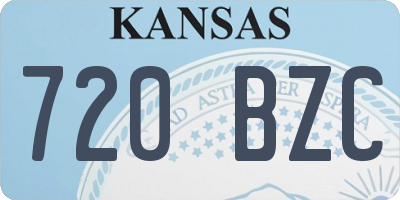 KS license plate 720BZC