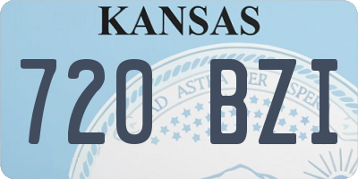 KS license plate 720BZI