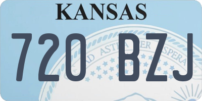 KS license plate 720BZJ