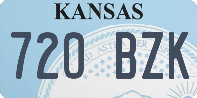 KS license plate 720BZK