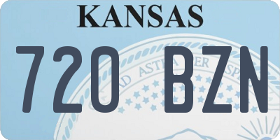 KS license plate 720BZN
