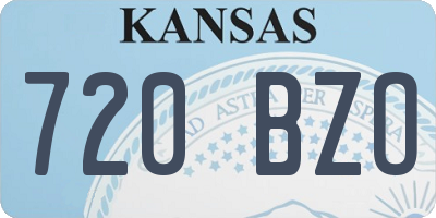 KS license plate 720BZO