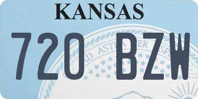 KS license plate 720BZW