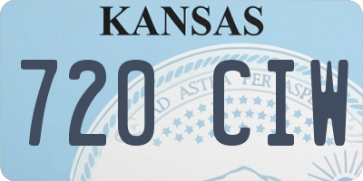 KS license plate 720CIW