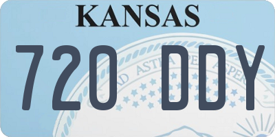 KS license plate 720DDY