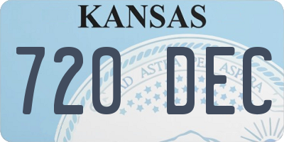 KS license plate 720DEC