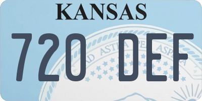 KS license plate 720DEF