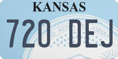 KS license plate 720DEJ