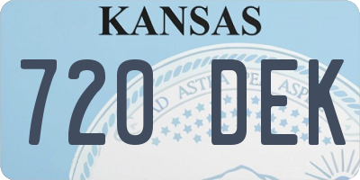 KS license plate 720DEK