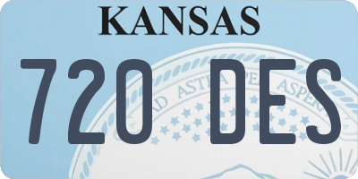 KS license plate 720DES
