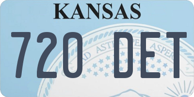 KS license plate 720DET