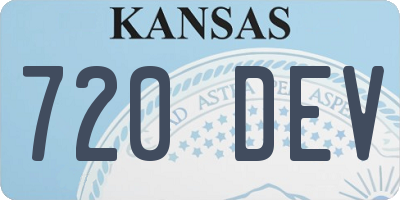 KS license plate 720DEV