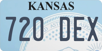 KS license plate 720DEX