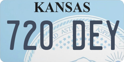 KS license plate 720DEY