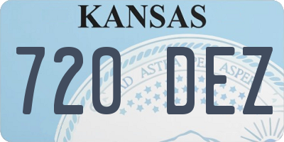 KS license plate 720DEZ