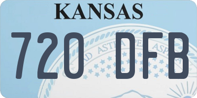 KS license plate 720DFB