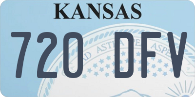 KS license plate 720DFV