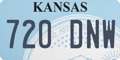 KS license plate 720DNW