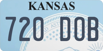 KS license plate 720DOB