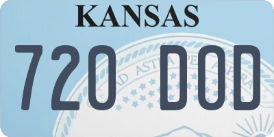 KS license plate 720DOD