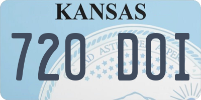 KS license plate 720DOI