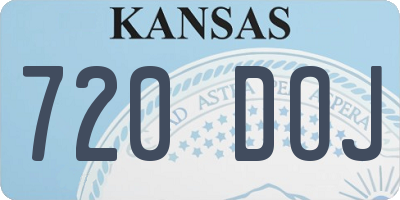 KS license plate 720DOJ