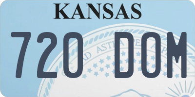KS license plate 720DOM