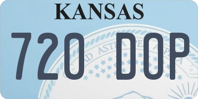 KS license plate 720DOP