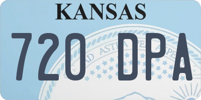 KS license plate 720DPA