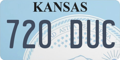KS license plate 720DUC