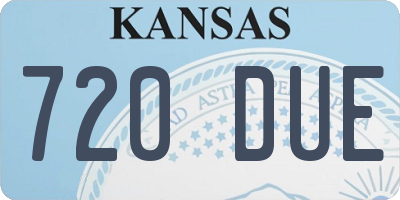 KS license plate 720DUE