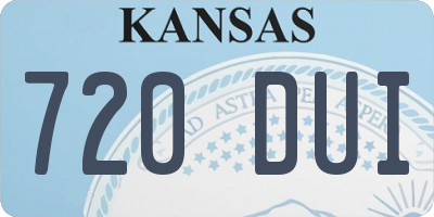 KS license plate 720DUI