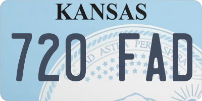 KS license plate 720FAD