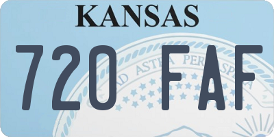 KS license plate 720FAF