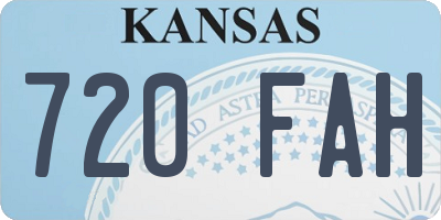 KS license plate 720FAH