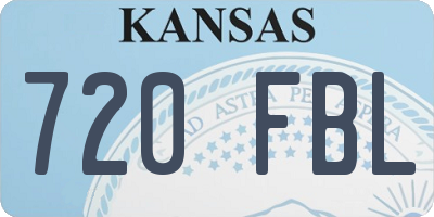 KS license plate 720FBL