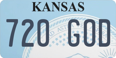 KS license plate 720GOD