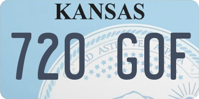 KS license plate 720GOF