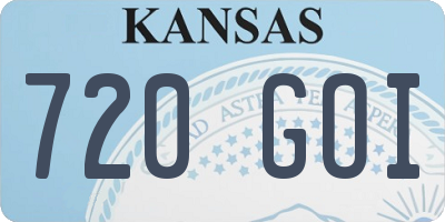 KS license plate 720GOI