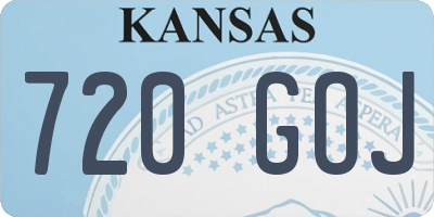 KS license plate 720GOJ