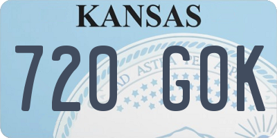 KS license plate 720GOK