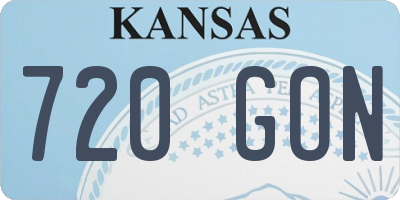 KS license plate 720GON