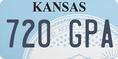 KS license plate 720GPA
