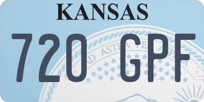KS license plate 720GPF