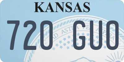 KS license plate 720GUO