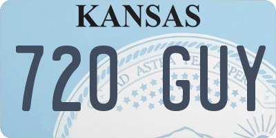 KS license plate 720GUY