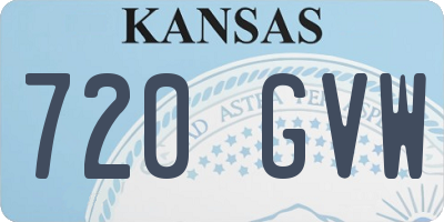 KS license plate 720GVW