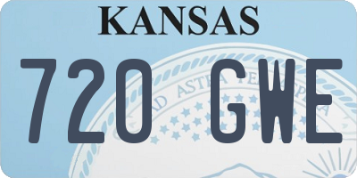 KS license plate 720GWE