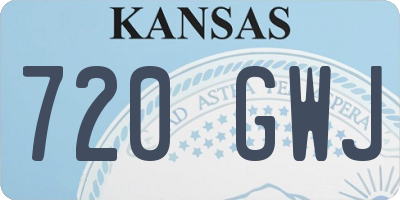 KS license plate 720GWJ